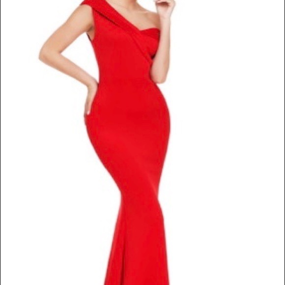 Red one shoulder dress - Picture 5 of 9
